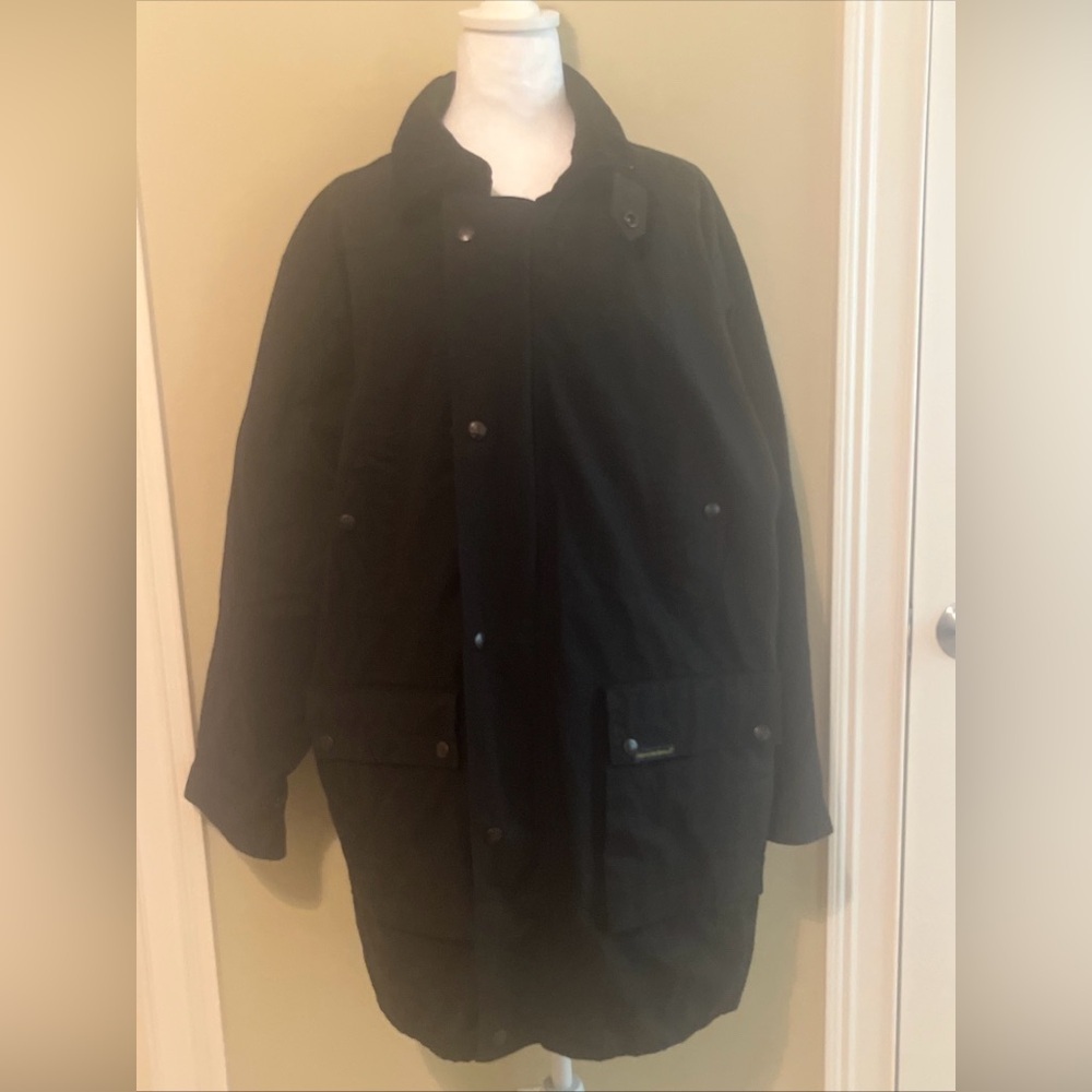Outback Trading Co Western Ranch Chore Barn  Jacket Coat Medium Black Oilskin.